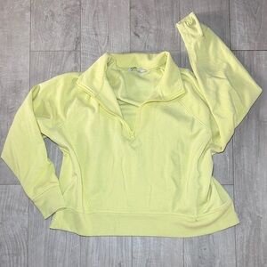 DSG Light Yellow Pullover Pastel Half Zip Top Medium